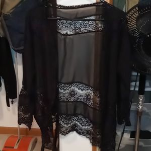 Black, sheer sleep wear.